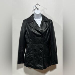 Coalition LA Classic Vegan Black Trench Coat‎ Size Medium New with tags